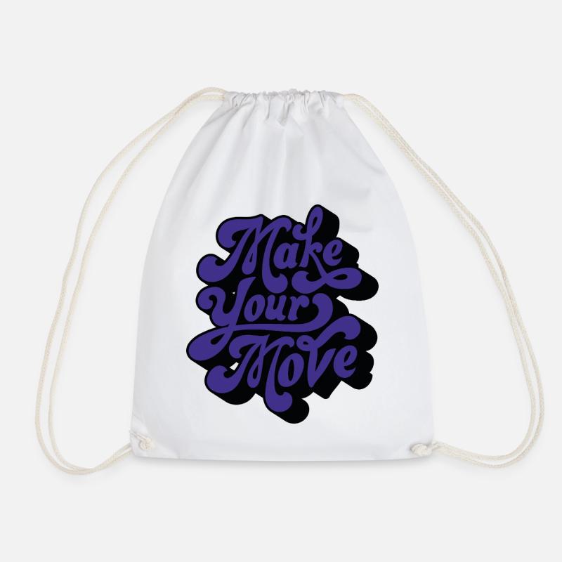 Make Your Move - Drawstring Bag - white
