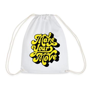 Make Your Move – Neon Script - Drawstring Bag - white - Front