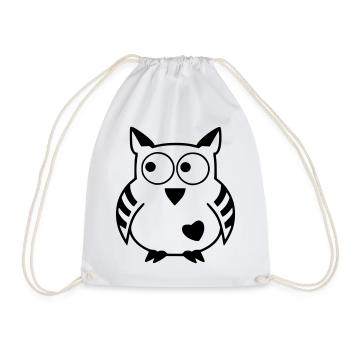Moon Owl - The Original heavenlygoods - Drawstring Bag - white - Front