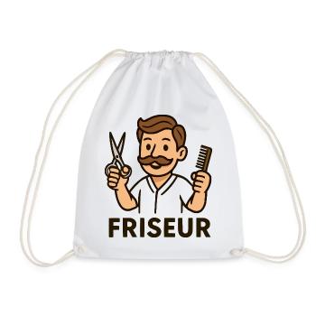 Hairdresser Cartoon Vintage - Drawstring Bag - white - Front