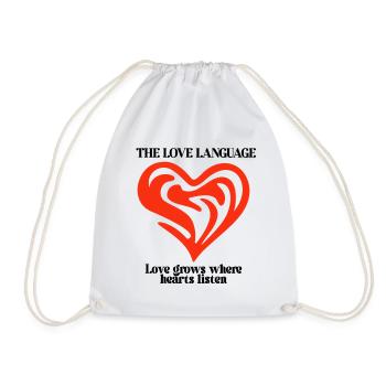 Abstract Red Heart - Drawstring Bag - white - Front