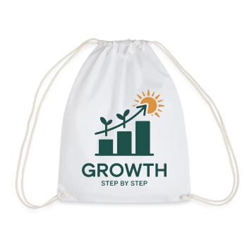 Growth Step by Step – Success & Growth - Drawstring Bag - white - Front