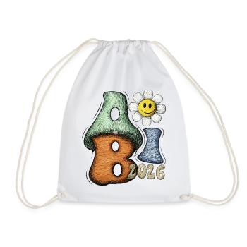 Abitur 2026 Flower Doodle Abi Font - Drawstring Bag - white - Front