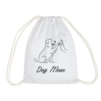 Dog Mom - Drawstring Bag - white - Front