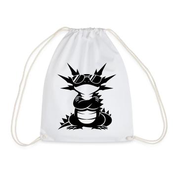 Cool Axolotl with Sunglasses - Drawstring Bag - white - Front