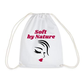 Soft by Nature – Feminine Portrait of a Woman Statement - Drawstring Bag - white - Front