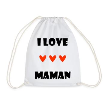 ICH LIEBE MAMA. MAMA. MUTTERTAG. HERZ. PARTY. - Turnbeutel - Weiß - Vorne