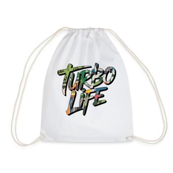 Lettrage Turbo Life avec réglage du motif camouflage - Sac de sport léger - blanc - Devant