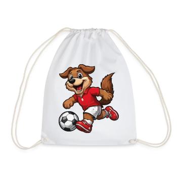 Chien de football - Sac de sport léger - blanc - Devant