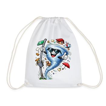 Hurricane with sunglasses - Drawstring Bag - white - Front