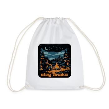 Stay Awake Campfire Night - Drawstring Bag - white - Front