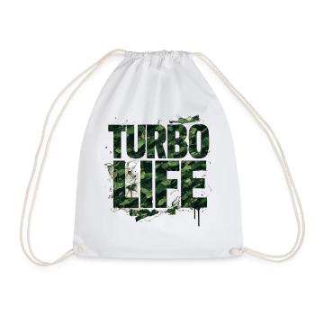 Turbo Life Camouflage Lettering Army Style - Drawstring Bag - white - Front
