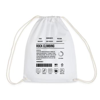 Rock Climbing Description Strength Indicator Icon - Drawstring Bag - white - Front