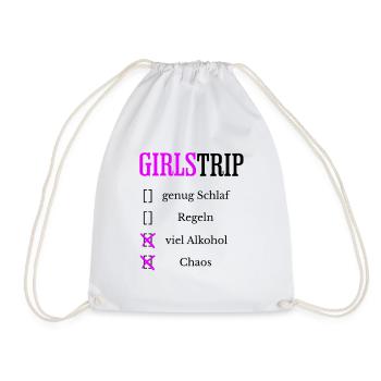 Girls Trip 2026 – Mädelswochenende JGA Gruppe - Turnbeutel - Weiß - Vorne