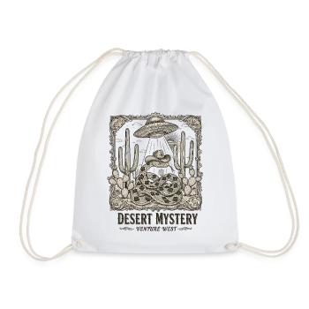 Cowboy Snake UFO Desert Vintage Motif - Drawstring Bag - white - Front