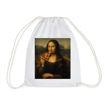 Mona Pizza Leonardo Da Vinci Pizza drôle Mona Li - Sac de sport léger - blanc - Devant