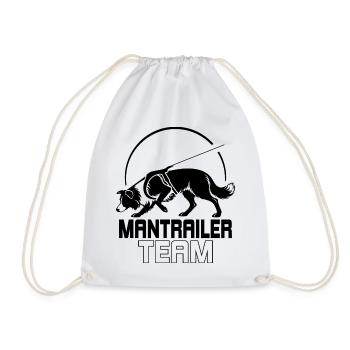 Border Collie Mantrailer Team Dog Sports Dogs - Drawstring Bag - white - Front