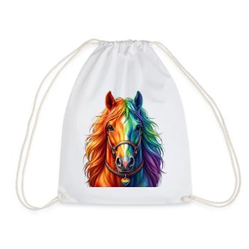 Cheval arc-en-ciel / Cheval aux couleurs arc-en-ciel - Sac de sport léger - blanc - Devant