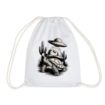 Chemise classique Alien Cowboy Turtle - Sac de sport léger - blanc - Devant