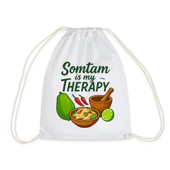 Somtam is my theraphy - Thailand Liebe - Turnbeutel - Weiß - Vorne