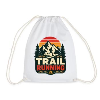 trail running - Drawstring Bag - white - Front