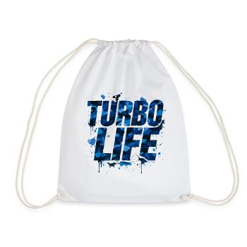Turbo Life Shirt Sticker for Tuning Fans Decal - Drawstring Bag - white - Front