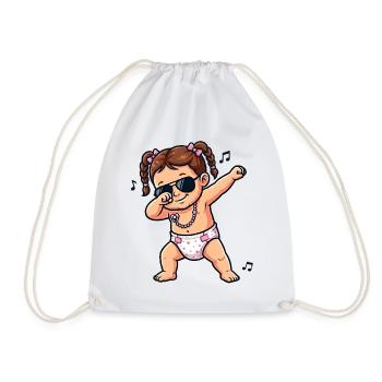 Cute babe – brunette girl - Drawstring Bag - white - Front