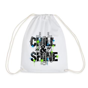 Limited Edition - CHILL & SHINE - Drawstring Bag - white - Front