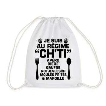 Régime ch'ti - Sac de sport léger - blanc - Devant