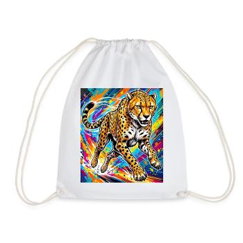 cheetah - Drawstring Bag - white - Front