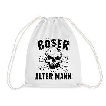 Böser alter Mann Totenkopf Lustiges Skull Vintage - Turnbeutel - Weiß - Vorne