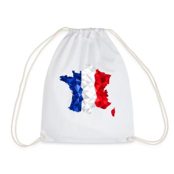 Chemise France Map pour femmes et hommes - Sac de sport léger - blanc - Devant
