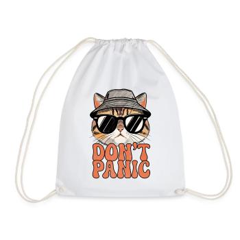 Katze mit Hut und Sonnenbrille - Turnbeutel - Weiß - Vorne