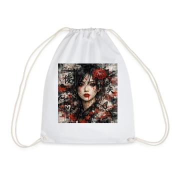 Asia Goth Kunst für Street Art Fans Japan Punk - Turnbeutel - Weiß - Vorne