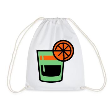 Cocktail Glass Logo - Drawstring Bag - white - Front