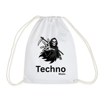Grim Reaper Silhouette - Drawstring Bag - white - Front