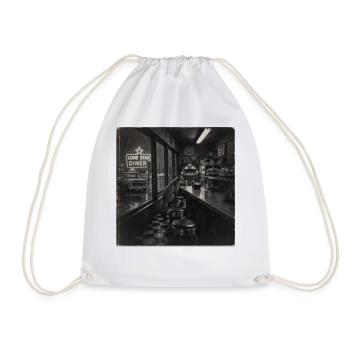 Retro Diner Fox Black and White Animal Crime Vintage - Sac de sport léger - blanc - Devant