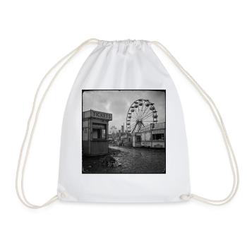 Raccoon Lost Place Funfair Vintage Animal Crime - Drawstring Bag - white - Front