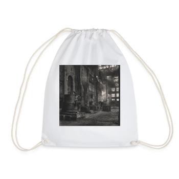 Lost Places Factory Retro Ravens Animal Crime Ruin - Drawstring Bag - white - Front