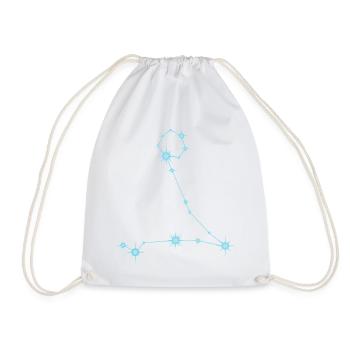 Pisces Star Constellation Zodiac Sign Pastel Blue - Drawstring Bag - white - Front