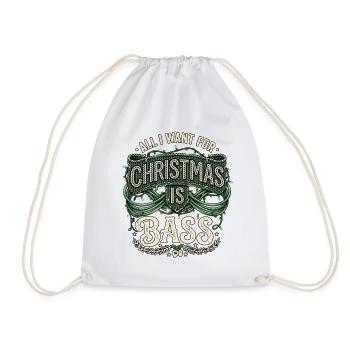 Christmas Bass - Drawstring Bag - white - Front