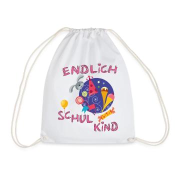 Endlich Schulkind Einschulung - Turnbeutel - Weiß - Vorne