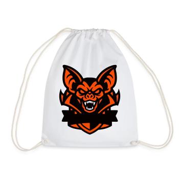 Fledermaus Maskottchen Wappen - Turnbeutel - Weiß - Vorne