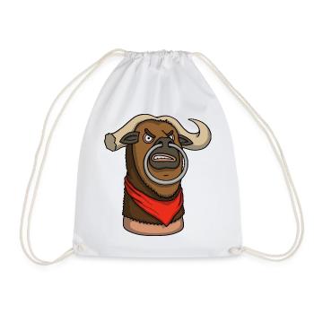 Toro – Cartoon Thumb Character - Turnbeutel - Weiß - Vorne