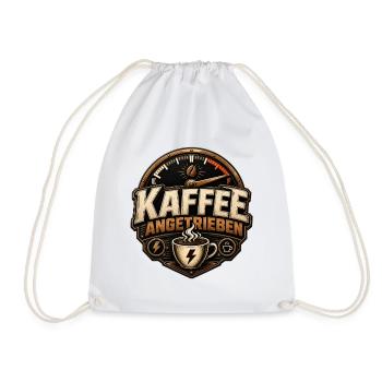 Kaffee angetrieben - Kaffee T-Shirt - Turnbeutel - Weiß - Vorne