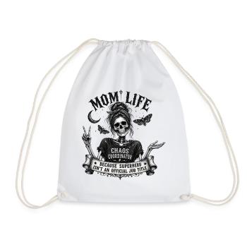 Mom Life Chaos Coordinator Vintage Skull Gothic - Turnbeutel - Weiß - Vorne