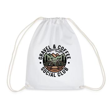 Gravel & Coffee Club - Turnbeutel - Weiß - Vorne