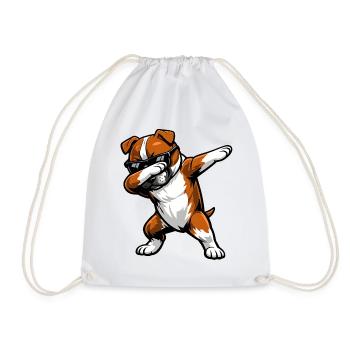 Dabbing Staffordshire Bull Terrier - Turnbeutel - Weiß - Vorne