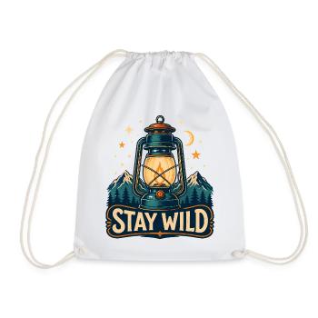 Stay Wild Lantern Forest Nights - Drawstring Bag - white - Front