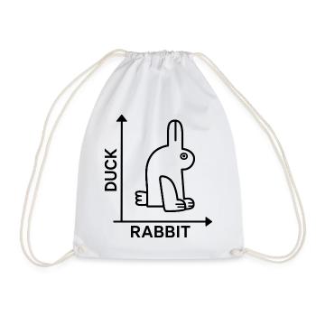 Nerd Duck Rabbit Math Physics Geek - Drawstring Bag - white - Front